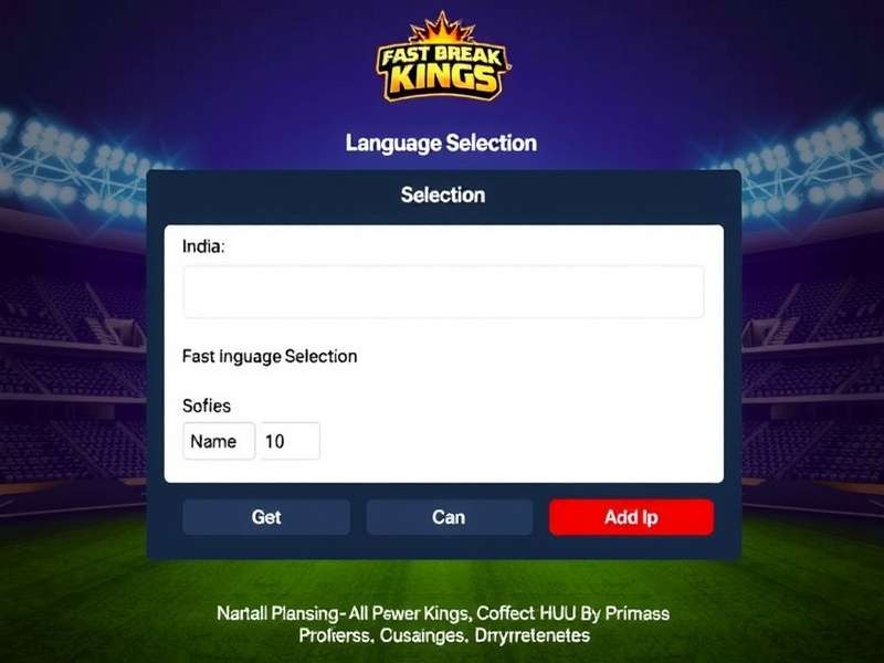 Fast Break Kings India Language Selection